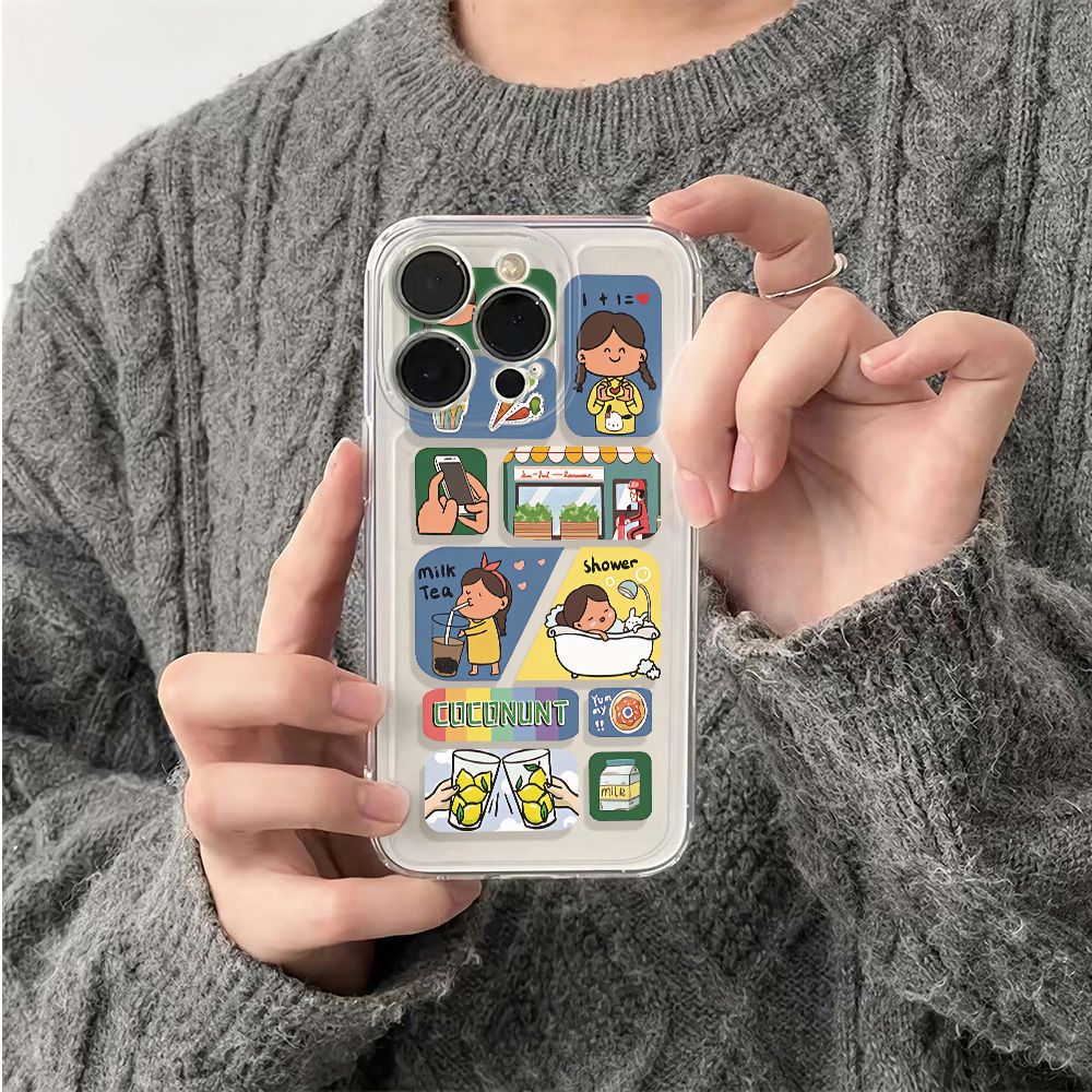 ✅Ốp Điện Thoại Dẻo Họa Tiết Cô Gái Đơn Giản Thời Trang Chống Sốc Cho iPhone1213 14pro SO0U 11 786In