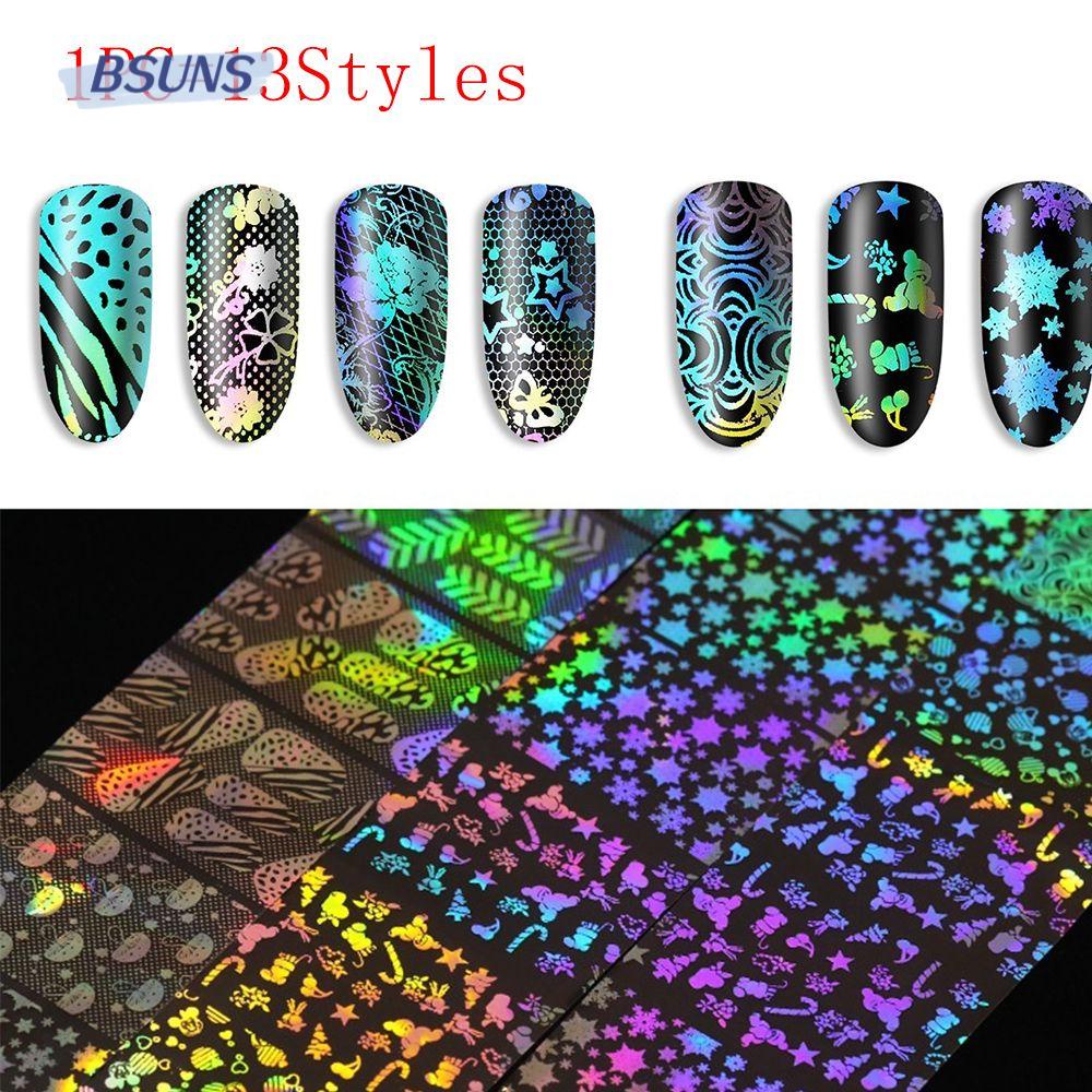 Bsuns Miếng Dán Móng Nghệ Thuật Chuyển Màu Laser Holographic Dành Cho Nữ