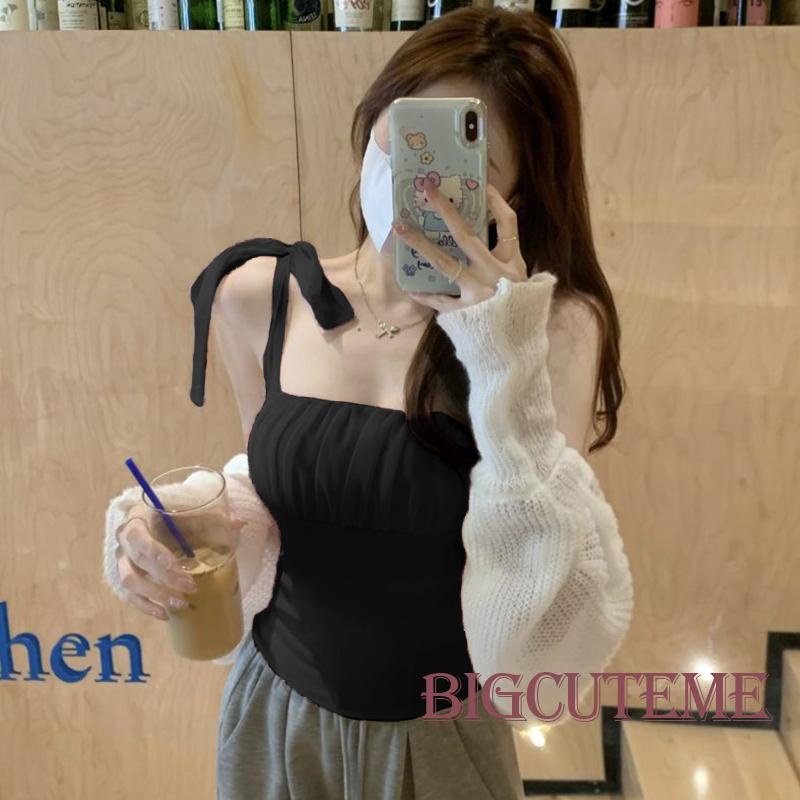 [] - Áo Hai Dây Vải Tuyn Mỏng Vừa Vặn Mùa Hè Cho Nữ Đi Tiệc Câu Lạc Bộ