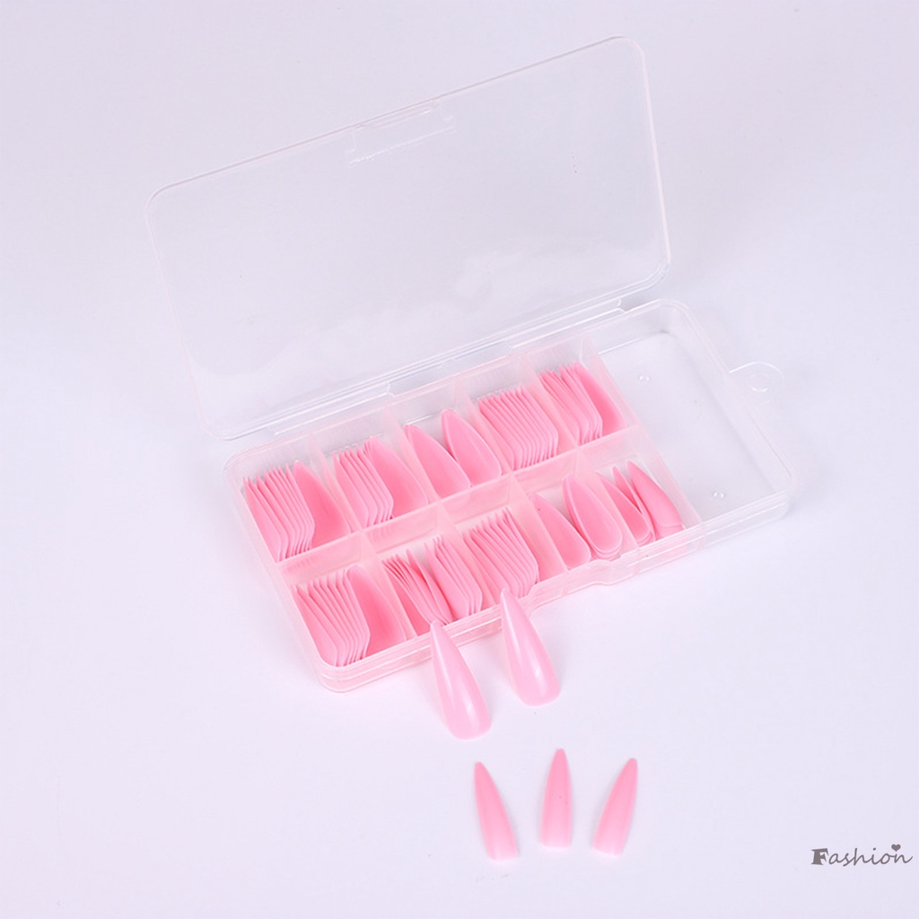 Set 100 Móng Tay Giả Màu Sắc Trơn Chống Lem Trang Trí Móng Nghệ Thuật