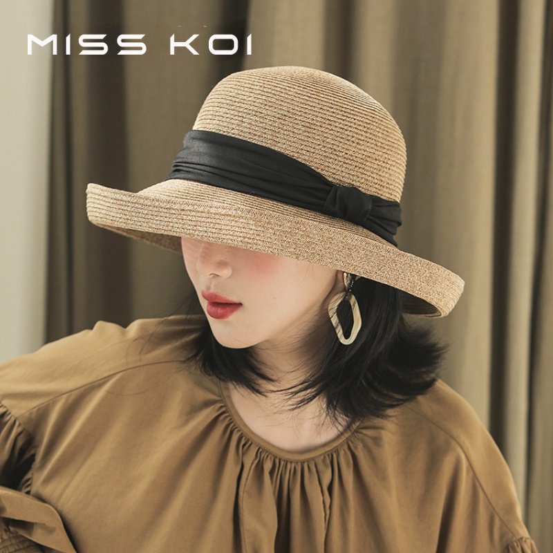 Mũ Cói Rộng Vành Gấp Gọn Kiểu Pháp Cổ Điển Thời Trang Đi Biển Mùa Hè Cho Nữ