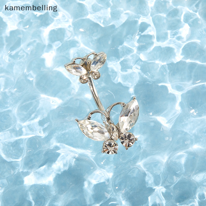 Khuyên Rốn Hình Bướm Đính Đá Pha Lê Dễ Thương Quyến Rũ Thời Trang Cho Nữ