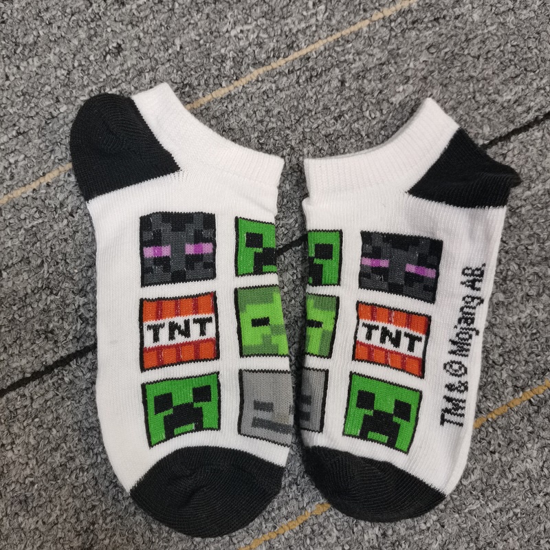 Set 3 Đôi Vớ Họa Tiết Hoạt Hình Minecraft Dễ Thương Cho Bé