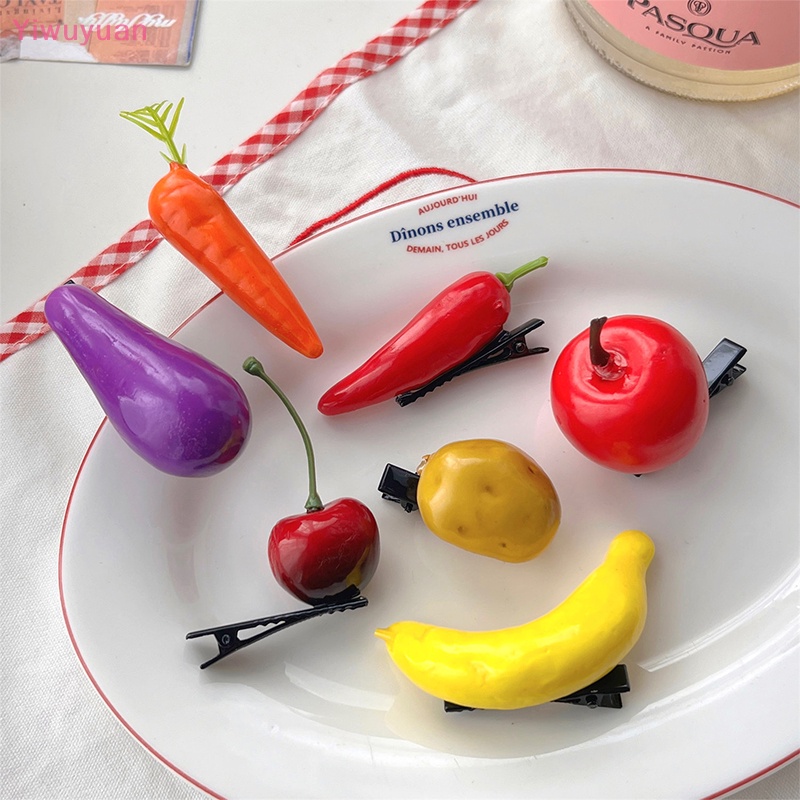 Kẹp Tóc Hình Trái Cây Và Rau Củ Dễ Thương Cho Bé Gái