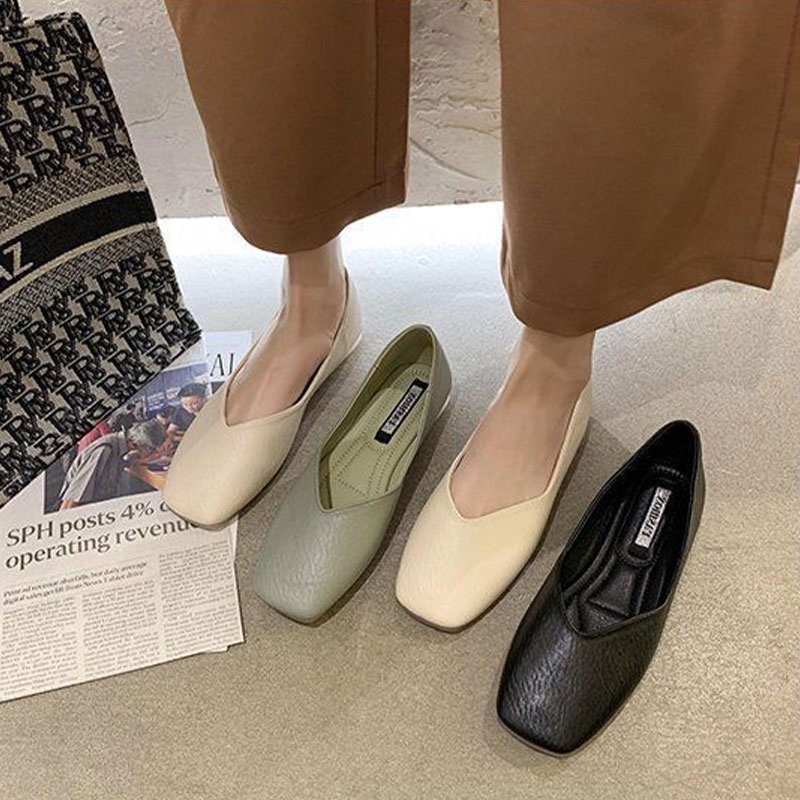 YAOLI Giày búp bê đế mềm thời trang Hàn Quốc cho nữ