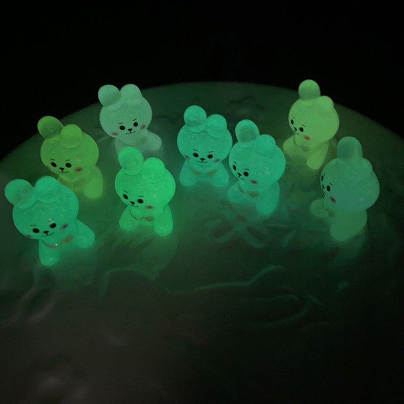 Set 2 Kẹp Tóc Hình Thỏ Dạ Quang Bằng Nhựa Resin Dành Cho Trang Trí Điện Thoại