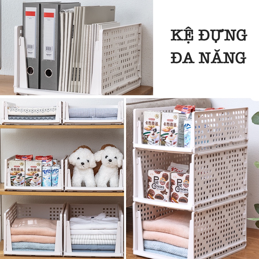 Kệ Chia Ngăn Tủ Quần Áo, Khay Đựng Đồ Gấp Gọn, Hộp Đựng Quần Áo