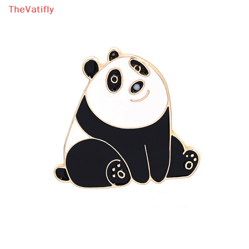 [Thevalifly] Ghim Cài Áo Họa Tiết Hoạt Hình Gấu Trúc Mặt Cười Tráng Men Dễ Thương Vui Nhộn Tùy Chỉnh Bán