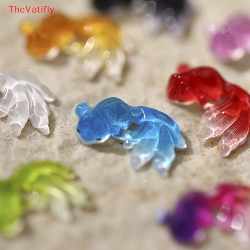 Bộ 50 Phụ Kiện Trang Trí Móng Tay 3D Hình Cá Vàng Lấp Lánh