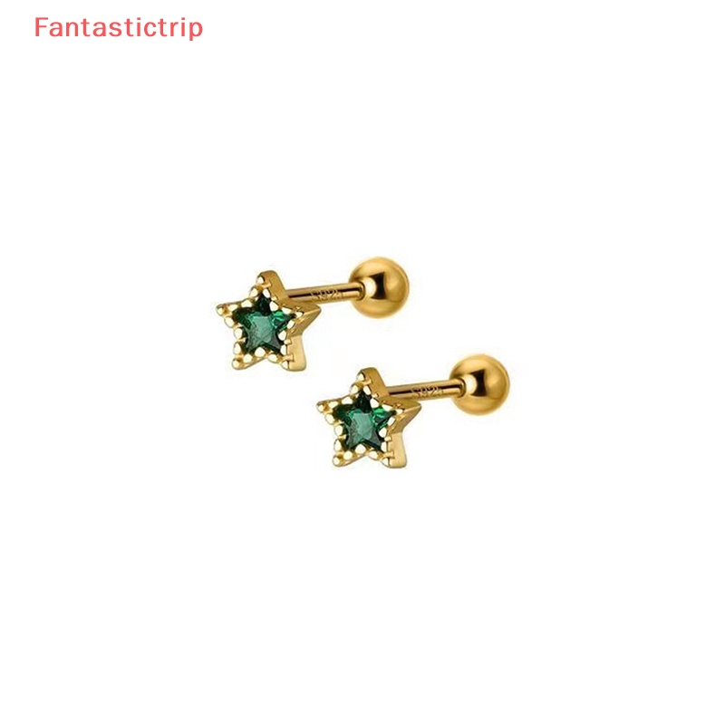 1 Đôi Bông Tai Đính Đá Zircon Hình Ngôi Sao Thời Trang Dành Cho Nữ