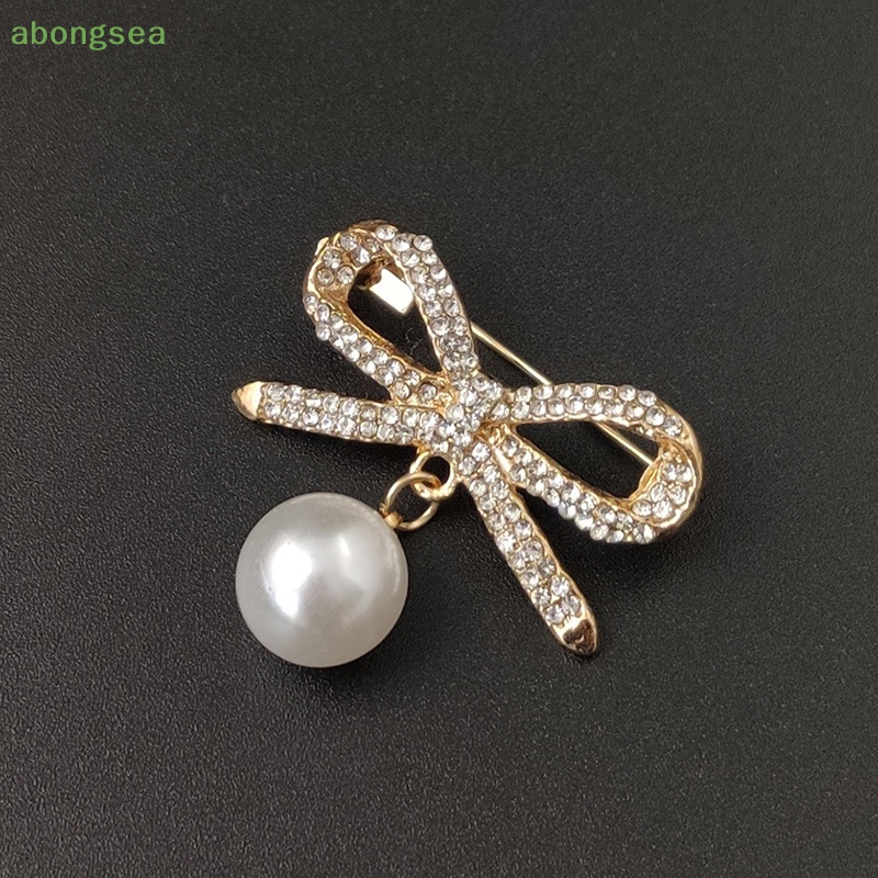 Trâm Cài Áo Hình Nơ Đính Ngọc Trai Giả Kiểu Vintage Cho Nữ