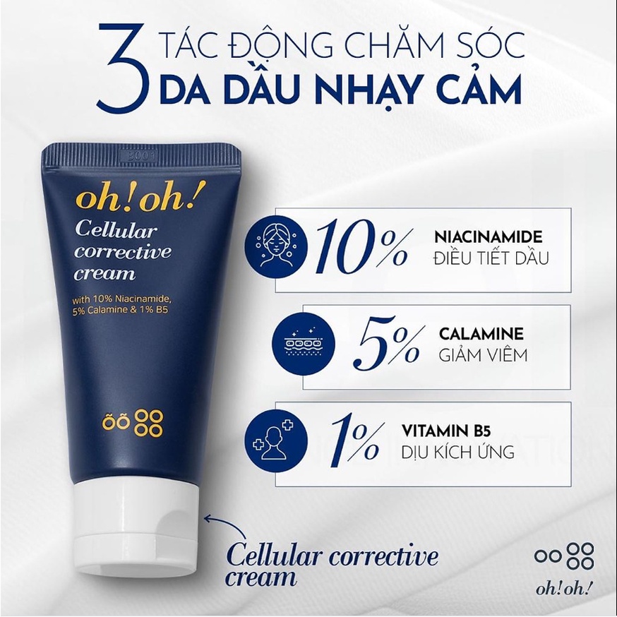 Kem Dưỡng Oh!Oh! Cellular Corrective Cream Phục Hồi Da Tổn Thương Đa Năng, Làm Đều Màu Da 30ml