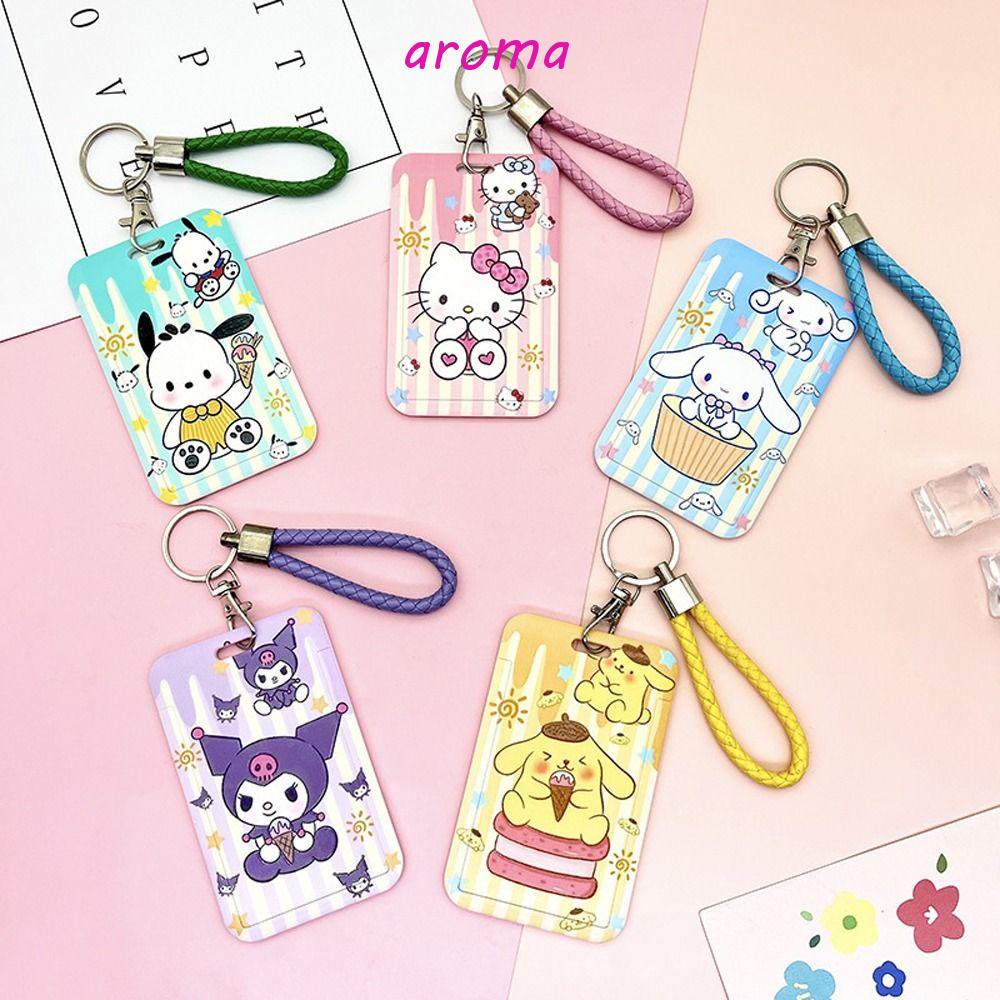 Vỏ Bọc Thẻ Xe Buýt Họa Tiết Mèo Kitty / Melody Dễ Thương Kèm Dây Đeo Tiện Dụng Cho Học Sinh