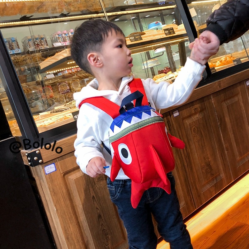 Bololo Ba Lô Đi Học Chống Thất Lạc Hình Cá Mập Nhỏ Đáng Yêu Cho Bé Từ 1-3 Tuổi