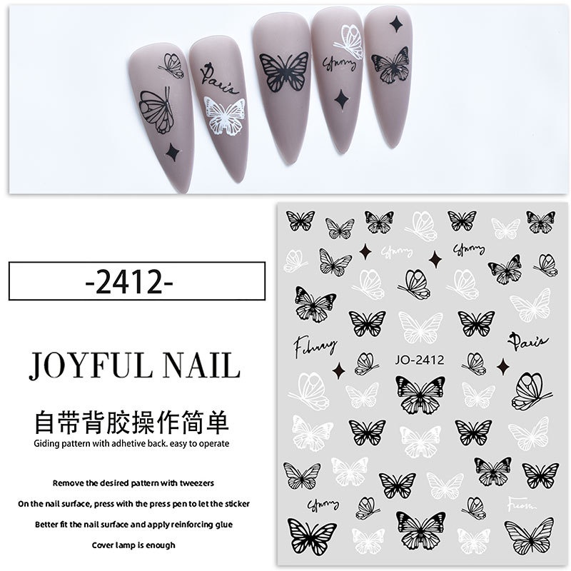 Sticker bướm trang trí móng, phụ kiện nail