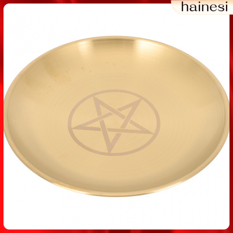 Home Decoration Jewelry Tray Décor Pentagram Metal Saucer Wicca Plate Candle Decorate Candlestick