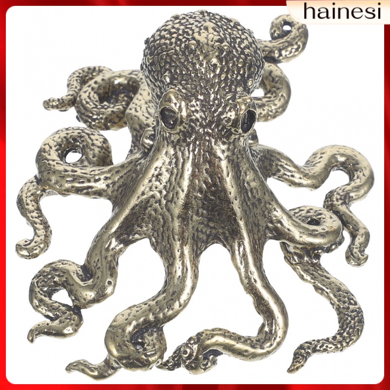 Mô Hình Bạch Tuộc Mini Bằng Đồng Thau Để Bàn Trang Trí