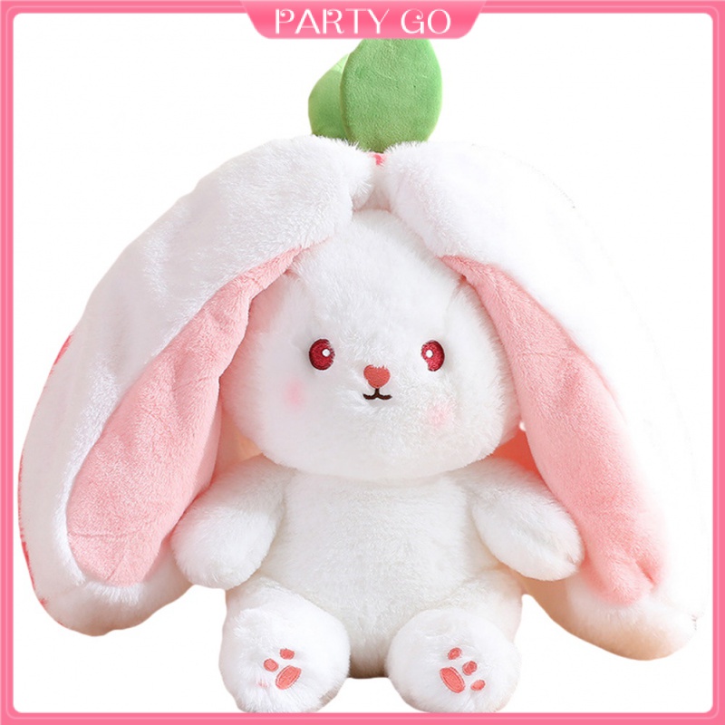 1 Thỏ Nhồi Bông Mềm Mại 18cm Giấu Trò Chơi Thỏ / Cà Rốt / Dâu Tây
