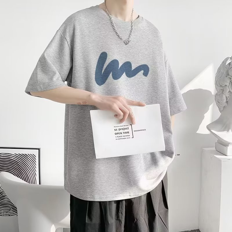 TIDE BEAR Áo Thun Tay Ngắn Cổ Tròn In Hình Thời Trang Mùa Hè Cho Nam