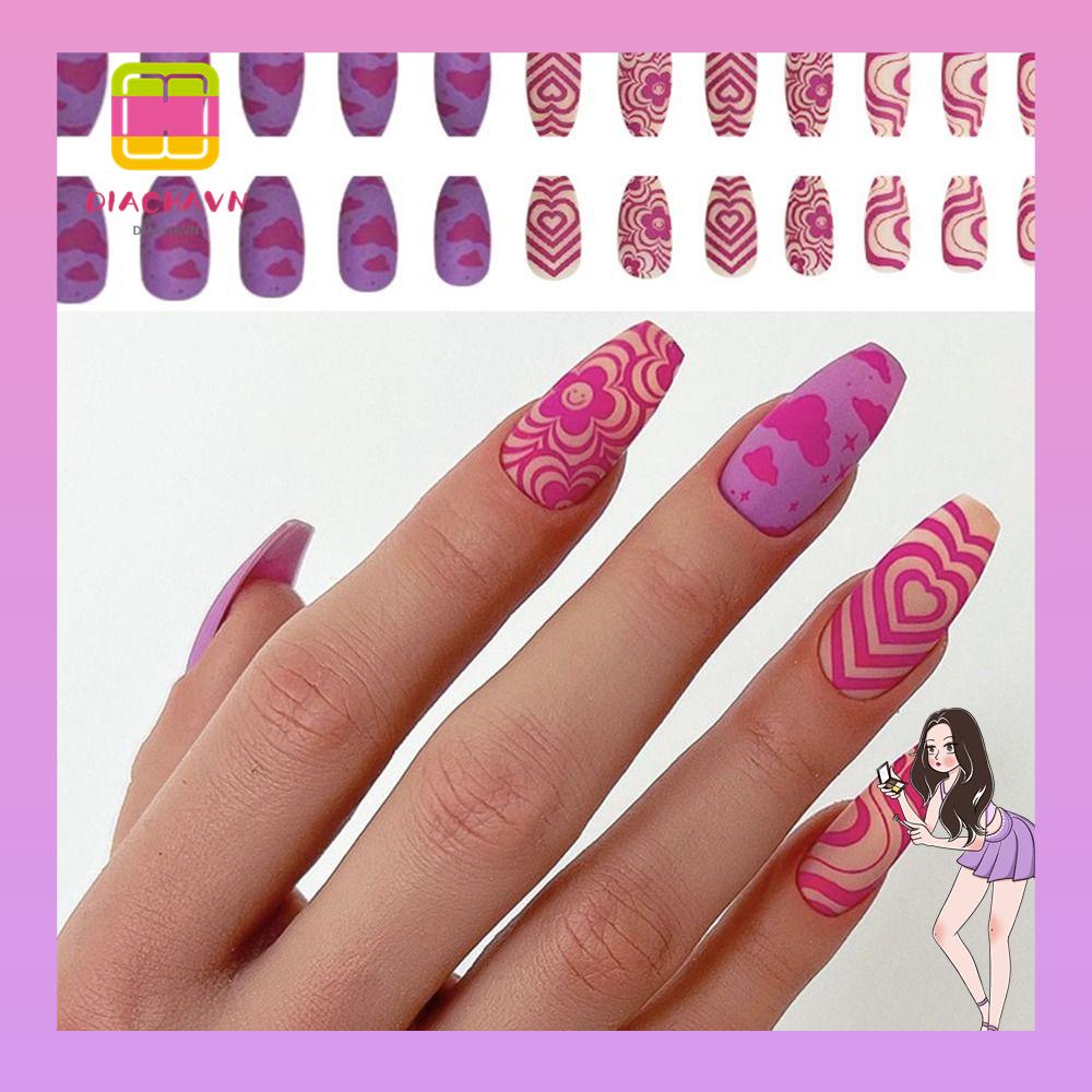 Set 24 Móng Tay Giả Che Phủ Toàn Diện Chuyên Dụng