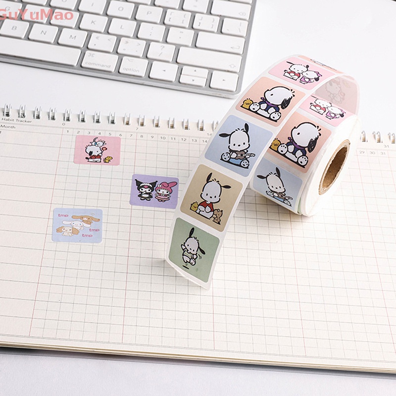 [cxGUYU] Cuộn 500 Miếng Băng Dính Hoạt Hình Cún Sanrio Ermipacha Dễ Thương Làm Quà Tặng PRTA
