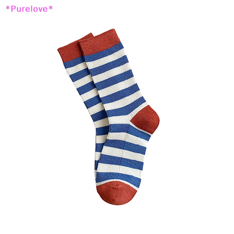 1 Đôi Vớ Thể Thao Cotton Thoáng Khí Họa Tiết Kẻ Sọc Màu Sắc Thời Trang Chất Lượng Cao Cho Nam Và Nữ Mới