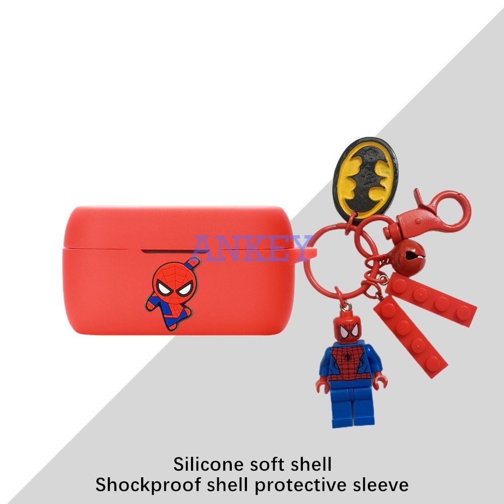 Vỏ Bảo Vệ Hộp Sạc Tai Nghe JBL LIVE FREE NC + Tune 130 230 NC Bằng Silicon Mềm Màu Đen Kèm Móc Treo