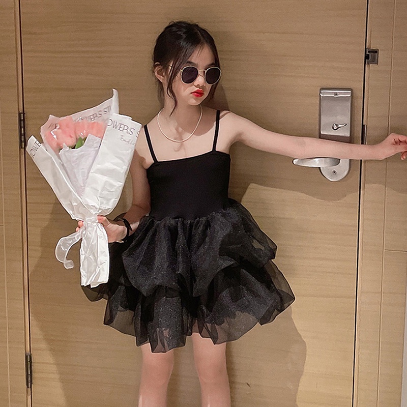 Đầm Múa Ba Lê Hai Dây Mùa Hè Dễ Thương Cho Bé Gái 3-8 Tuổi