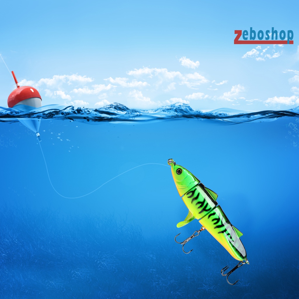 Mồi Câu Cá Nổi 3 Khúc 11cm / 24g Bằng Nhựa Cứng Có Thể Xoay Được