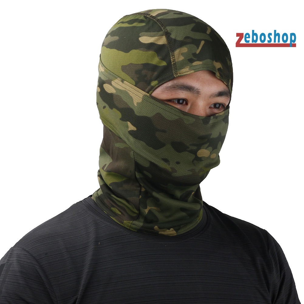 Zeboshop Mũ Trùm Đầu Che Mặt Bảo Vệ Mặt Họa Tiết Rằn Ri Dùng Khi Đạp Xe Ngoài Trời