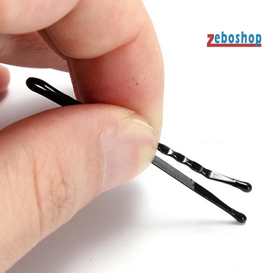 Set 60 Kẹp Tóc Kim Loại Màu Đen Gợn Sóng Tiện Lợi Dành Cho Salon Làm Tóc