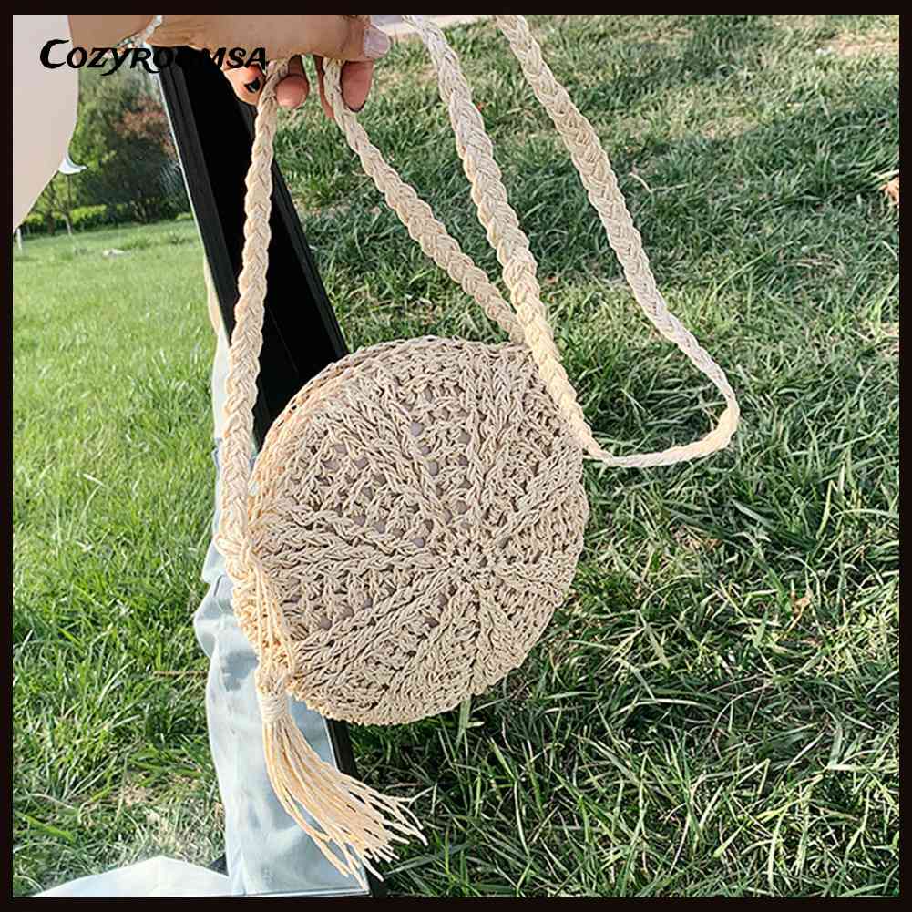 Túi Đeo Chéo Đan Lát Phong Cách Boho Thời Trang Cho Nữ