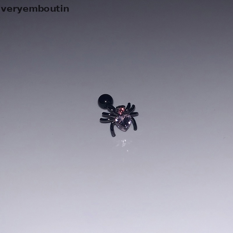 1 Đôi Khuyên Tai Hình Nhện / Trái Tim Đính Đá Zircon Thời Trang Cho Nữ