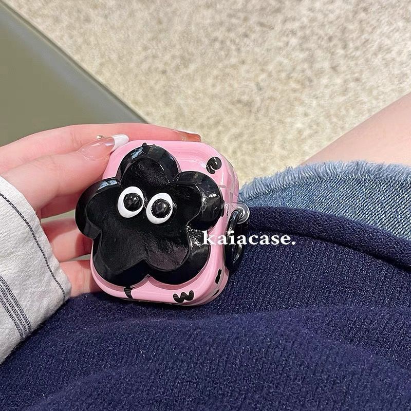 Vỏ Bảo Vệ Hộp Sạc Tai nghe không dây Airpods3 Pro Màu Đen Dễ Thương