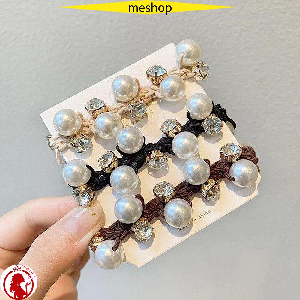 Dây Cột Tóc Đuôi Ngựa Bằng Cao Su Đính Hạt Dễ Thương