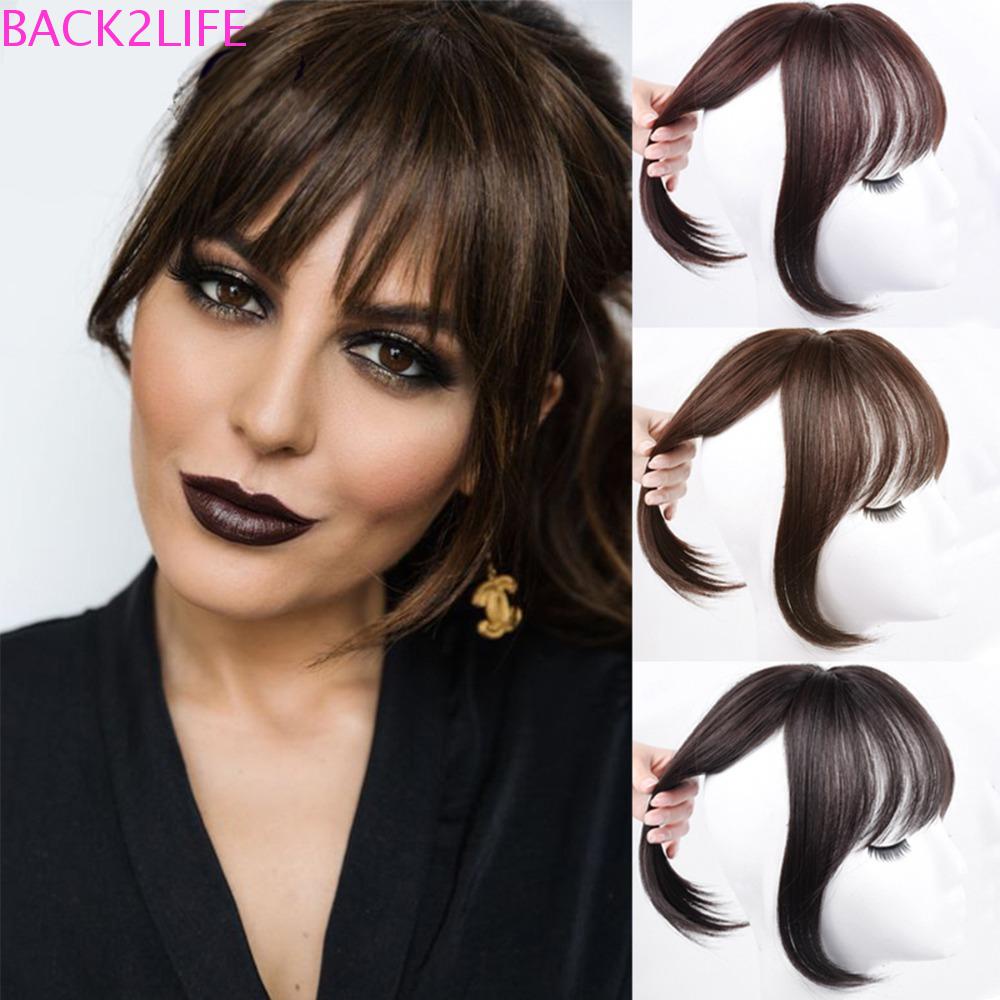 Tóc Mái Giả 3D Màu Đen Chịu Nhiệt Tự Nhiên Dạng Kẹp Thẳng Cho Nữ BACK2LIFE