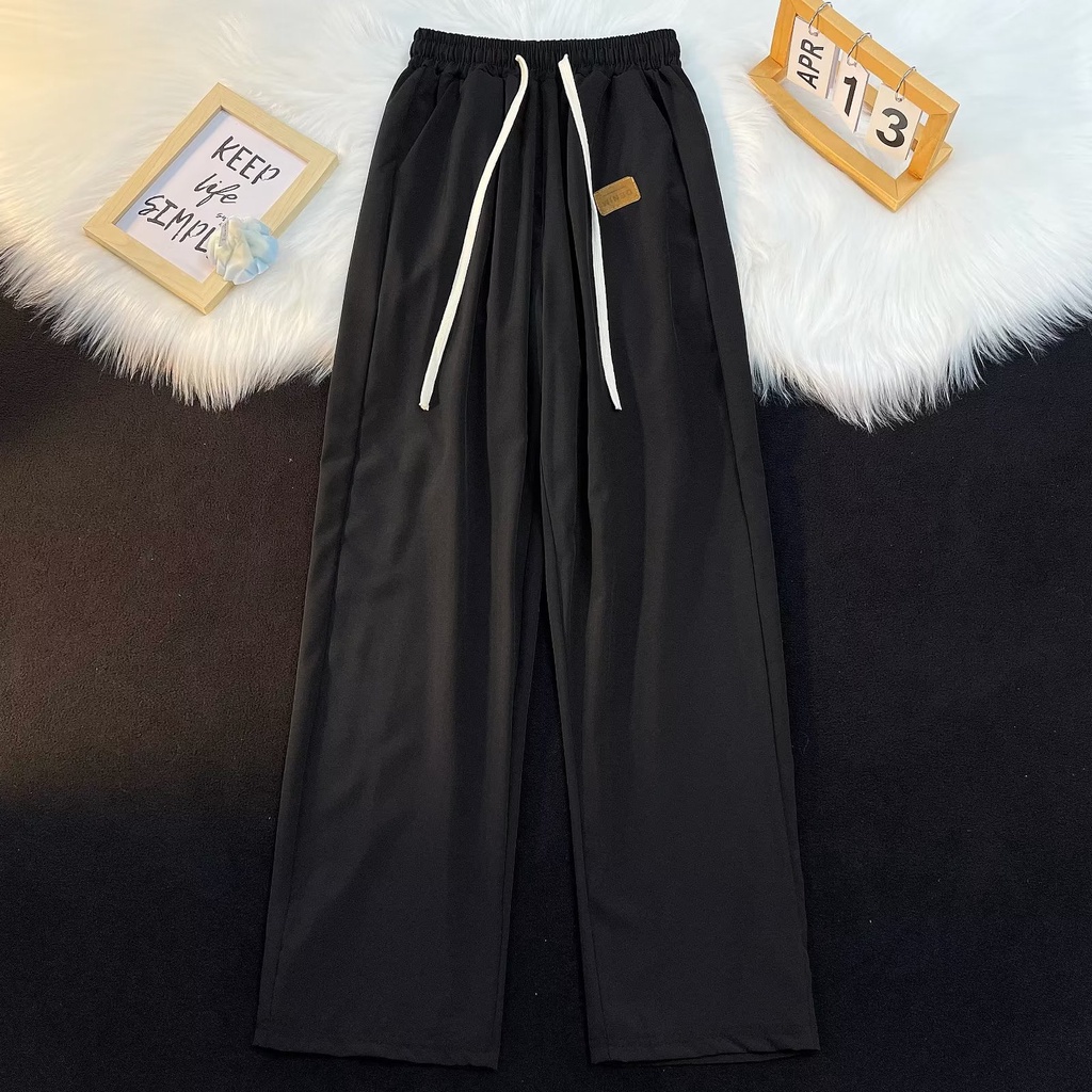 Quần Dài Thể Thao Vải Lụa Lạnh Mỏng Dáng Rộng Thời Trang Mùa Hè Mới Cho Nam