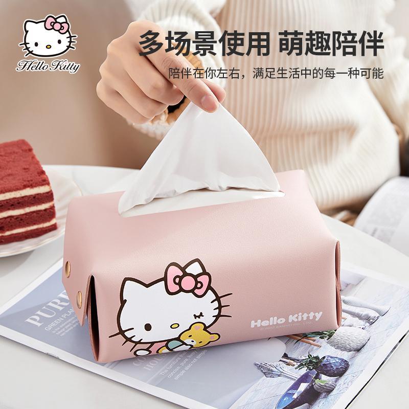 Hộp Đựng Khăn Giấy Hình Hello Kitty Gắn Tấm Che Nắng Xe Hơi
