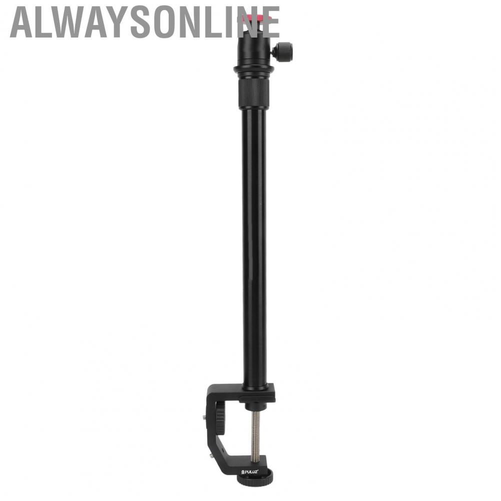 Alwaysonline PULUZ C Clamp Desk Mount  Stand with 1/4inch Screw Hole 33-60CM Adjustable Extension Rod for DSLR Ring Light