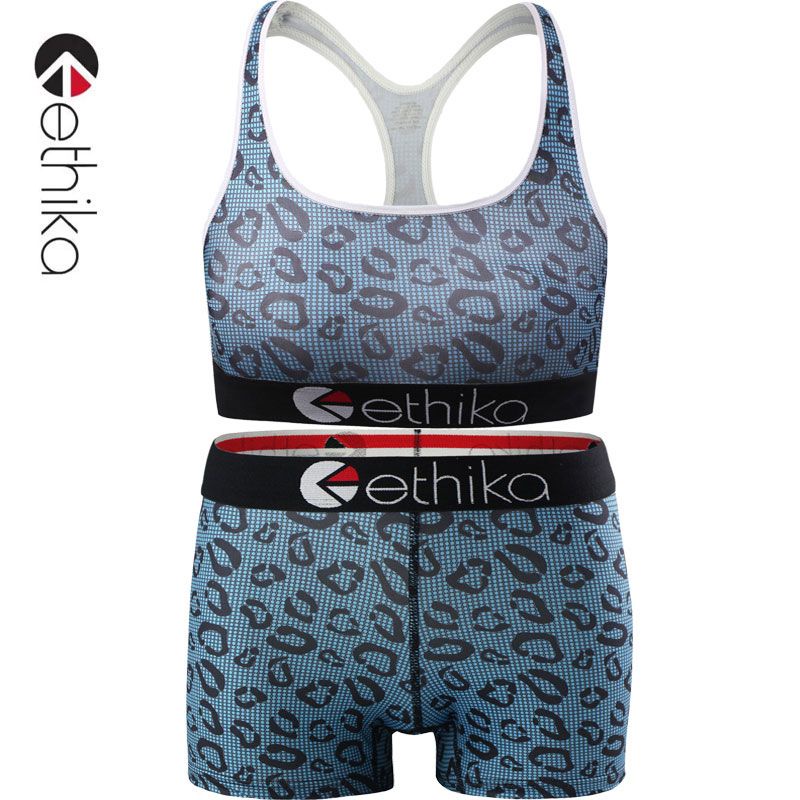 Bộ Đồ Thể Thao Hai Mảnh In Họa Tiết Ethika Dáng Ôm Nhanh Khô Thoáng Khí Thích Hợp Chạy Bộ Cho Nữ