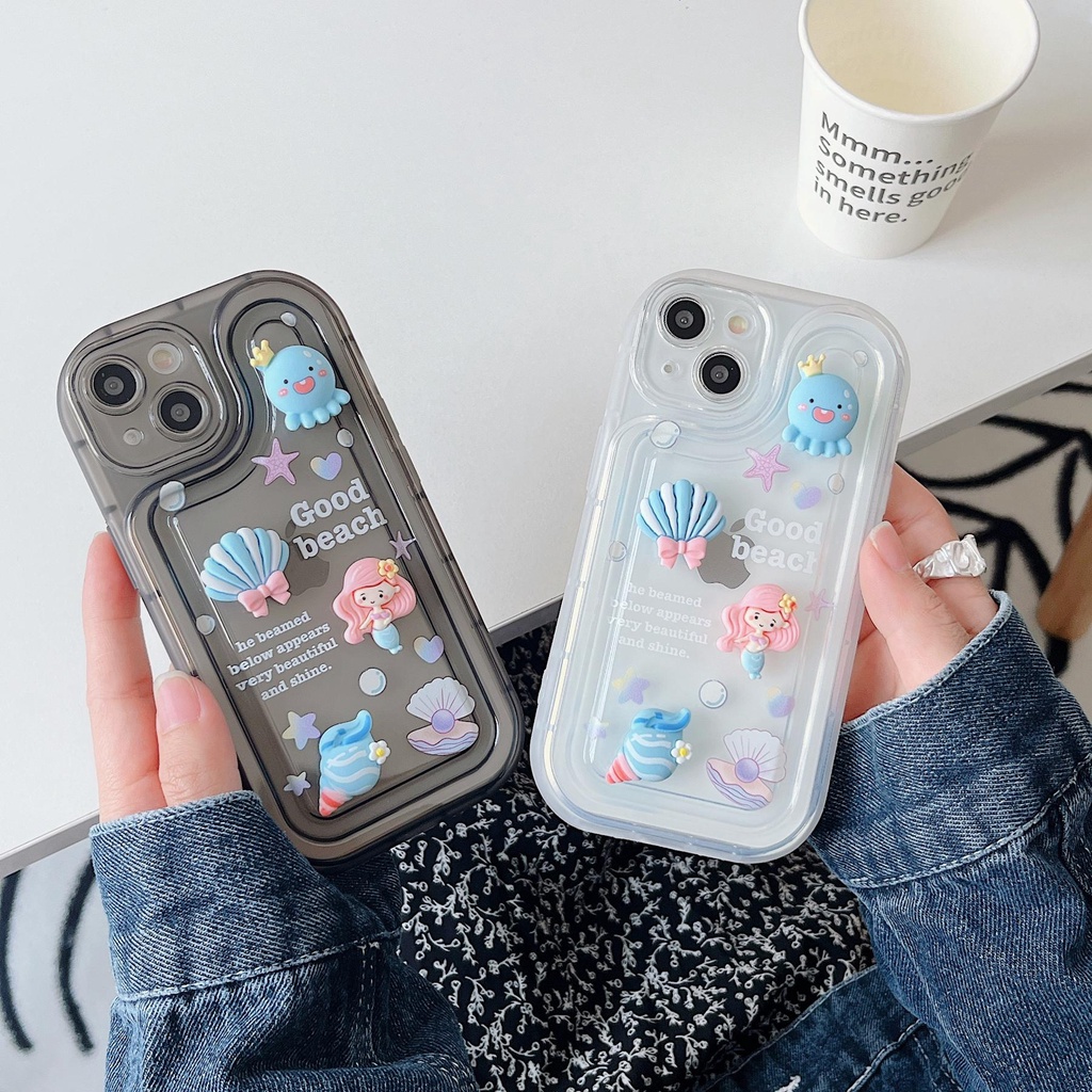 Ốp Điện Thoại Tpu Mềm Trong Suốt Chống Rơi Hình Mực Sáng Tạo Cho iPhone 14 Plus 13 12 11 Pro Max