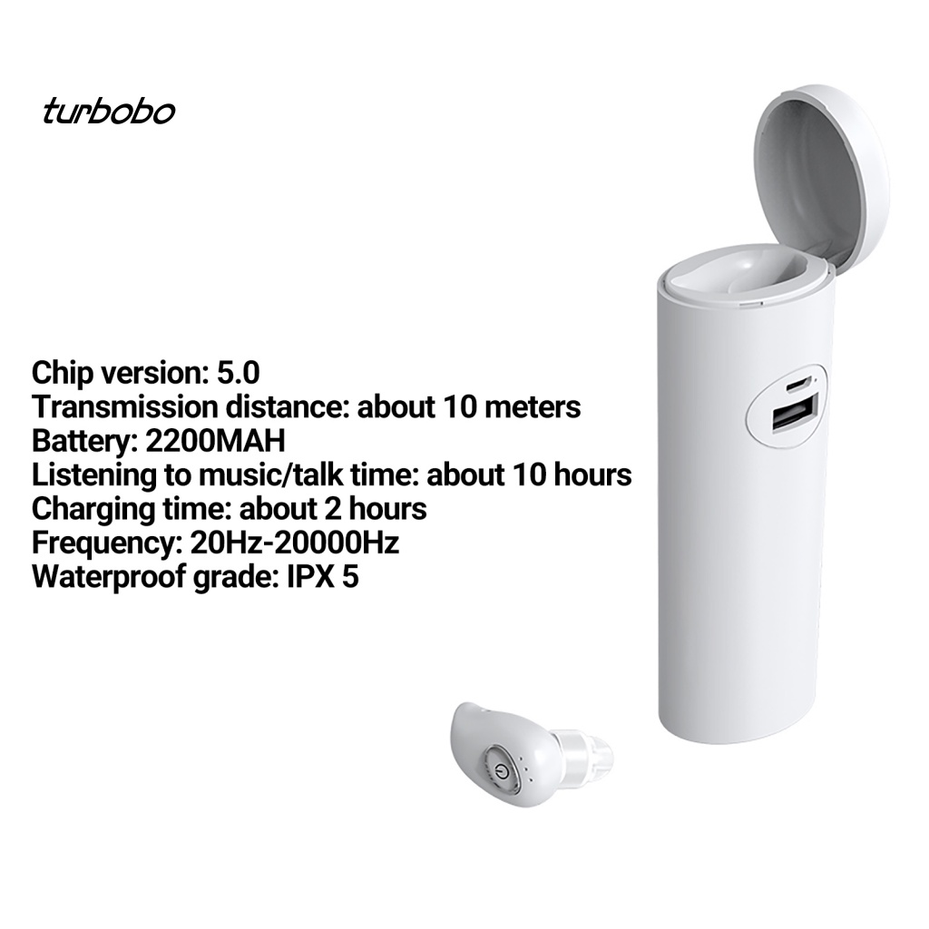 Tai Nghe Nhét Tai Không Dây Bluetooth 5.0 Mini 8D Có Hộp Sạc Cho Điện Thoại Thông Minh Bobo V21