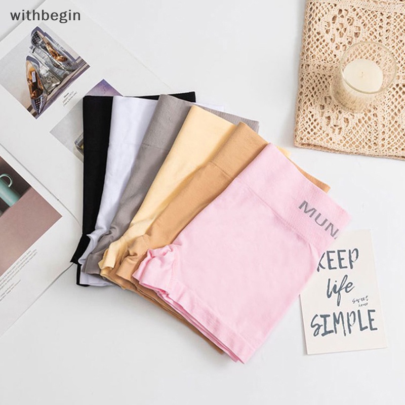 Quần Lót Boxer Cotton Ngắn Không Đường May Định Hình Cơ Thể Thời Trang Cho Nữ