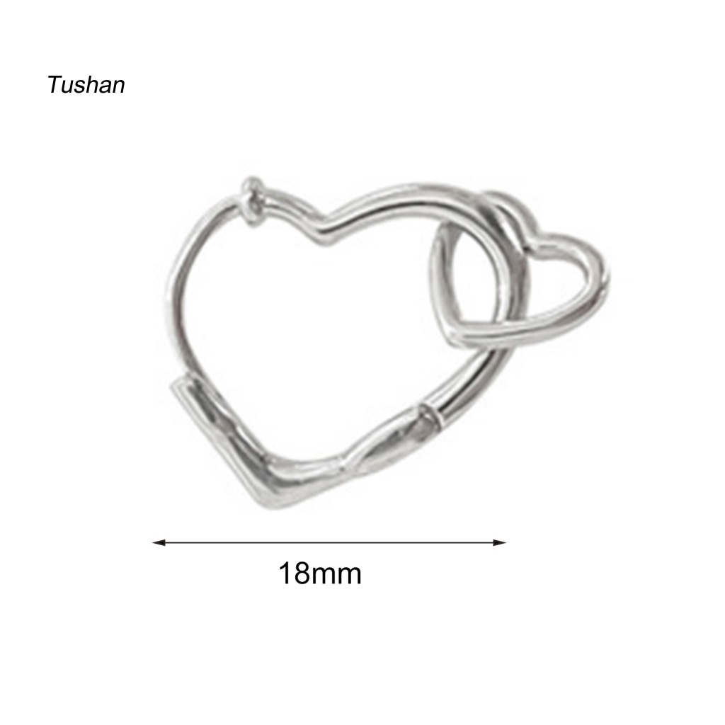 1 Đôi Bông Tai Hình Trái Tim Đôi Kiểu Hàn Quốc Thời Trang Dự Tiệc Cưới