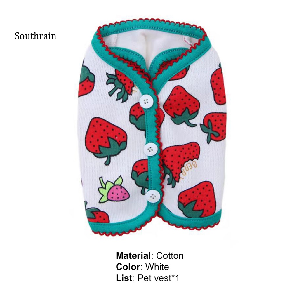 Bộ Đồ Hóa Trang Họa Tiết Dâu Tây Hoạt Hình Giữ Ấm Cho Cún Cưng