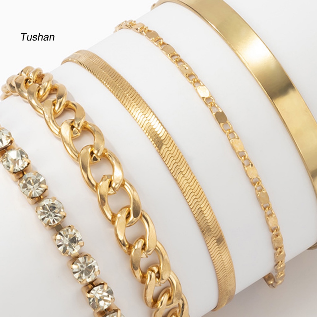 Bộ 5 Vòng Tay Phong Cách Tối Giản Có Thể Điều Chỉnh Kích Thước