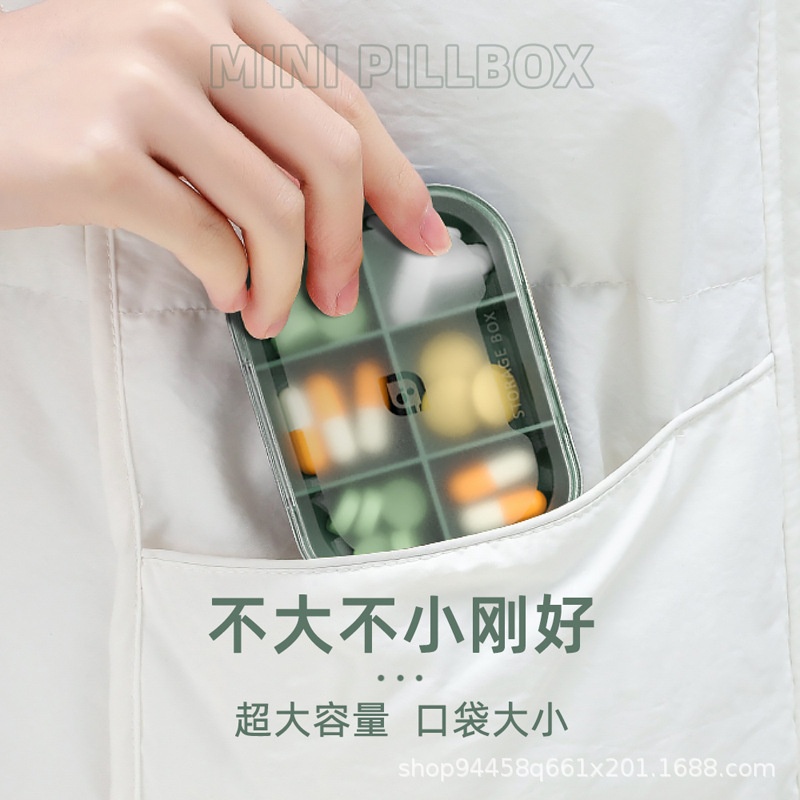 Hộp Đựng Thuốc Mini Trong Suốt Nhiều Ngăn Chống Ẩm Tiện Dụng Mang Theo Du Lịch