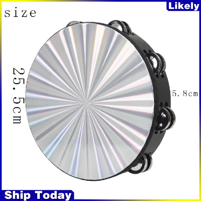 Trống Lục Lạc Cầm Tay Hai Đầu Bằng Thép Không Gỉ 10-inch