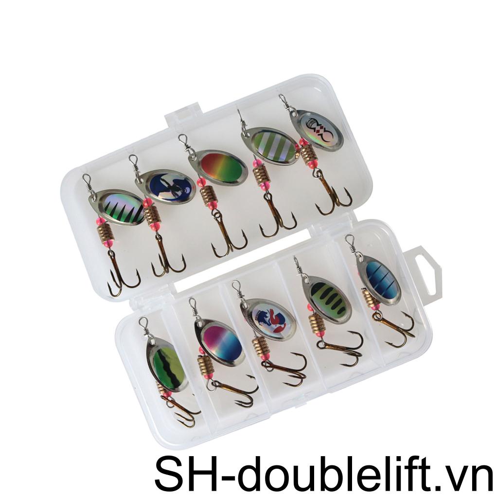 1 Bộ Mồi Câu Cá Xoay Bằng Kim Loại Có Móc Câu