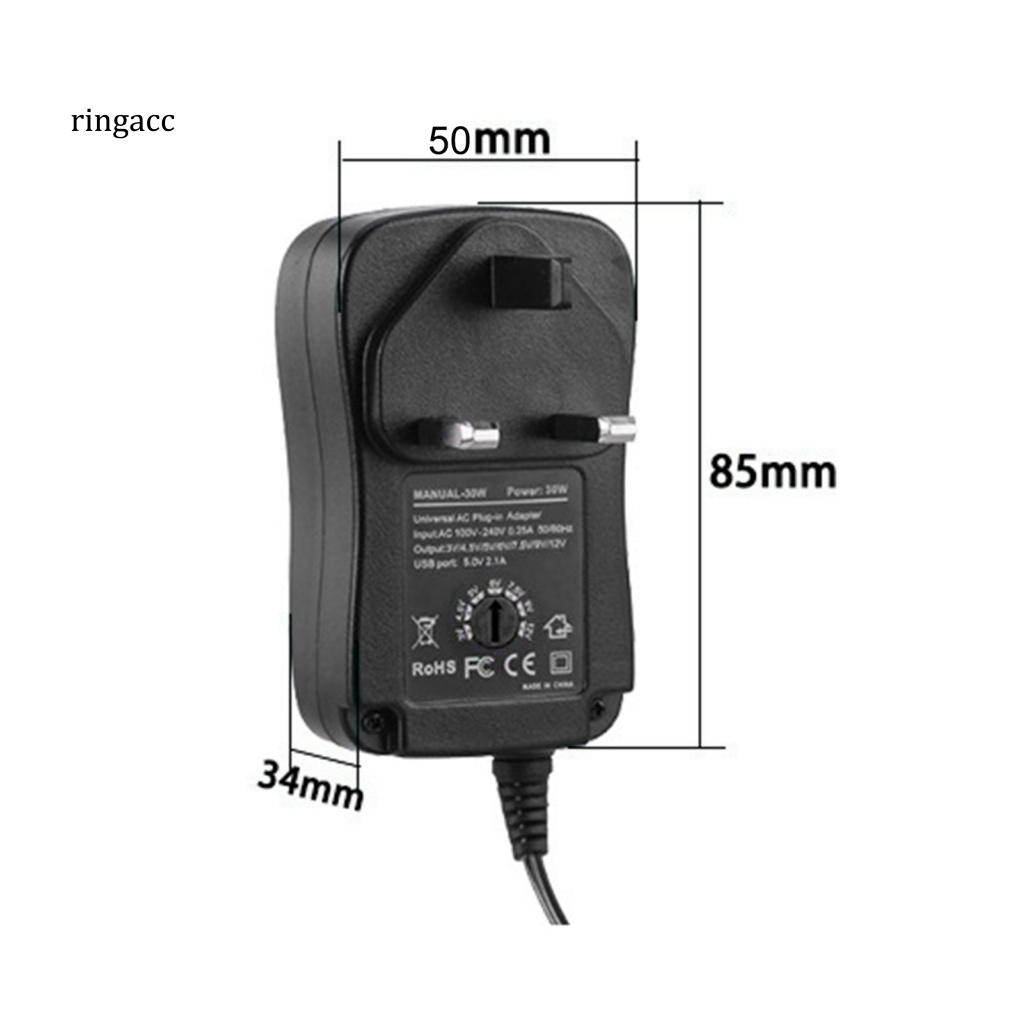 1 Bộ Chuyển Đổi Nguồn Điện 3-12V 30W AC DC Cổng USB Có Thể Điều Chỉnh Đa Năng